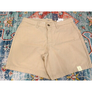 St. John's Bay Mid Rise Midi Short, Khaki Tummy Control Women’s Sz 8-NWT-RTL$32